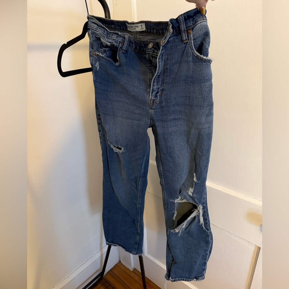 Abercrombie & Fitch Women's Distressed Blue Jeans